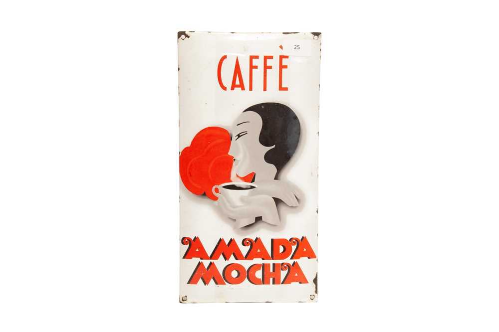 Lot 25 - ‘Caffe Amada Mocha’ Enamel Sign