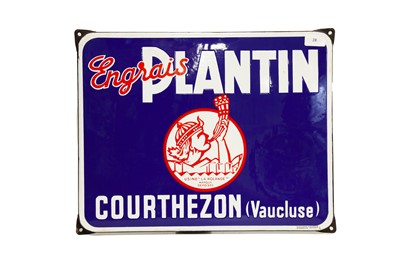 Lot 28 - Engrais Plantin Courthezon Enamel Sign