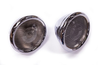Lot 98 - Pair of Lucas RB170 Chrome-Plated Headlamps