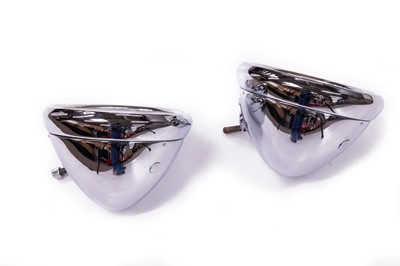 Lot 98 - Pair of Lucas RB170 Chrome-Plated Headlamps