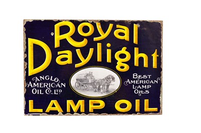Lot 106 - Royal Daylight Lamp Oil Enamel Sign