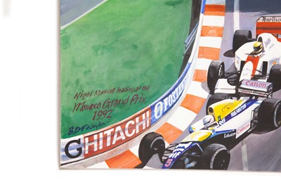Lot 188 - 1992 Formula One Monaco Grand Prix Original Artwork by B. D. Taylor