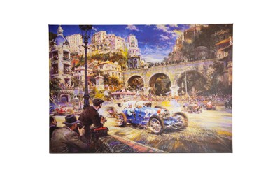 Lot 194 - 'Le Pur Sang des Automobiles' Deluxe Stretched Giclee Artwork by Alfredo De La Maria