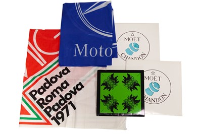 Lot 227 - Five Motoring Flags and Scarfs