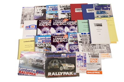 Lot 239 - RAC Lombard Rally Competitors Booklets and other Paperwork, 1984-1985