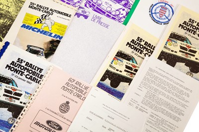 Lot 256 - Monte Carlo Rally Paperwork, 1979-1984