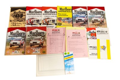 Lot 259 - Marlboro Safari Rally Paperwork, 1981-1984