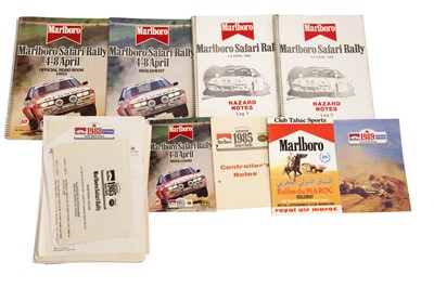 Lot 260 - Marlboro Safari Rally Paperwork, 1984-1985