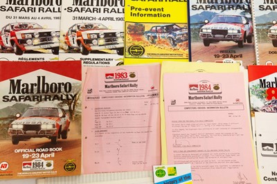 Lot 260 - Marlboro Safari Rally Paperwork, 1984-1985