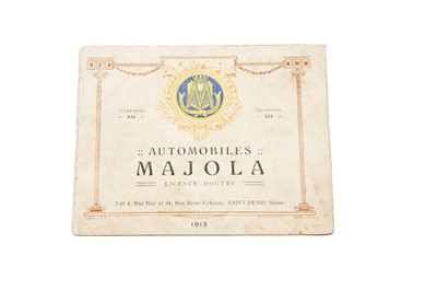 Lot 297 - Majola Automobiles Pre-War Sales Brochure, 1913
