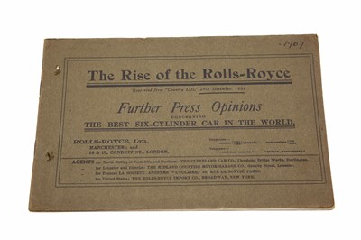 Lot 306 - ‘The Rise of the Rolls-Royce’ Sales Brochure, 1907