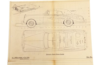 Lot 310 - Two Period Bentley Blueprint-Type Technical Coachwork Drawings by H J. Mulliner