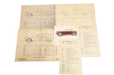 Lot 312 - Three Period Bentley Blueprint-Type Technical Coachwork Drawings by H J. Mulliner