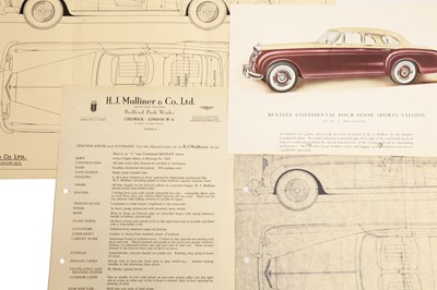 Lot 313 - Two Period Bentley Blueprint-Type Technical Coachwork Drawings by H. J. Mulliner