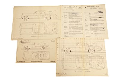 Lot 315 - Three Period Rolls-Royce Blueprint-Type Technical Coachwork Drawings by H. J. Mulliner