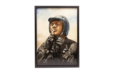 Lot 508 - Steve McQueen ‘King Of Cool’ Original Acrylic on Board Artwork by Tony Upson