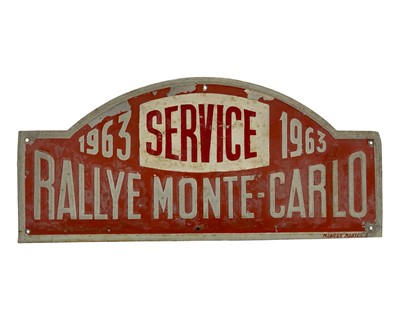 Lot 605 - Original 1963 Monte Carlo Rally (Service) Plate / Plaque