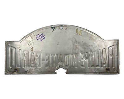 Lot 606 - Original 1956 Monte Carlo Competitors Plate / Plaque