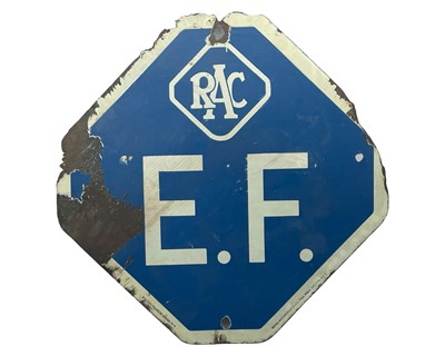 Lot 624 - RAC - Royal Automobile Club ‘E.F’ Enamel Sign