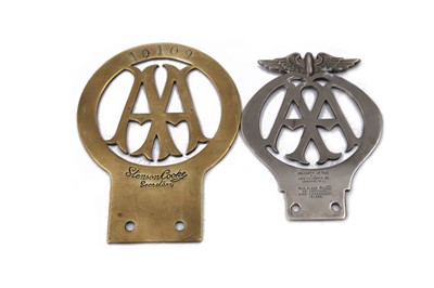 Lot 406 - Two AA Automobile Association Members Car Badges
