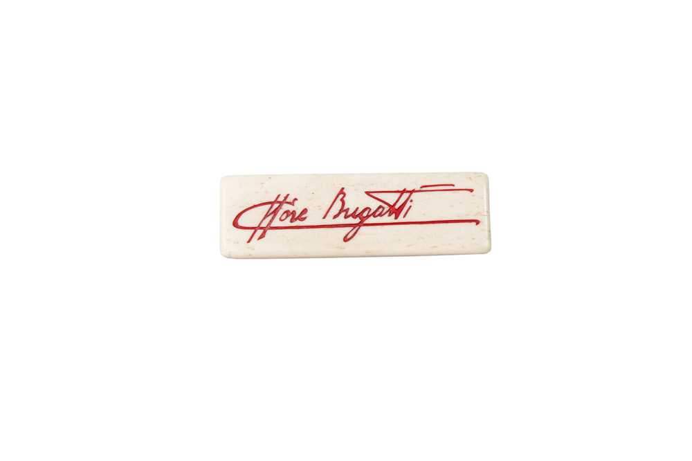 Lot 416 - Ettore Bugatti Makeshift Dashboard Plaque