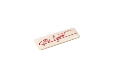 Lot 416 - Ettore Bugatti Makeshift Dashboard Plaque