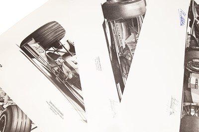 Lot 390 - Four Alan Stammers F1 Artwork Prints for ‘Peter Ratcliffe Editions’