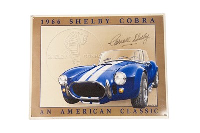 Lot 483 - AC Cobra Garage Sign, Signed by Carol Shelby