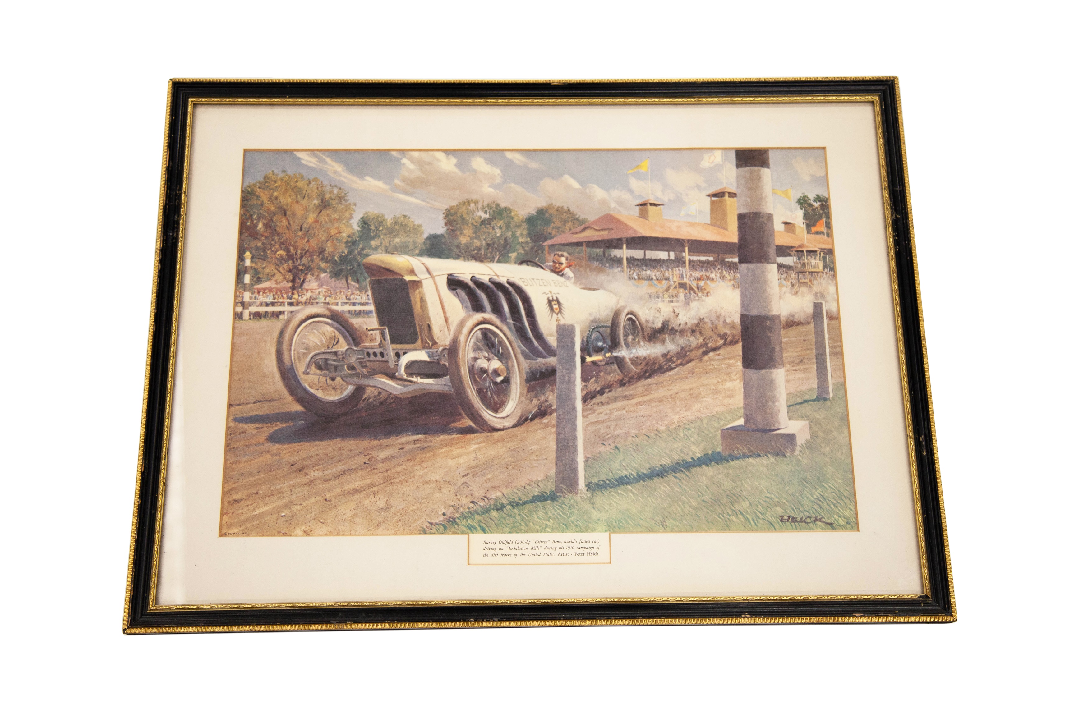 1909 Indy 500 Inaugural Race Poster - Peter Helck Art - 11x17 Vintage Auto Racing