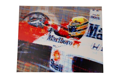 Lot 525 - Ayrton Senna Deluxe Giclee Canvas Artwork by Ferrigno
