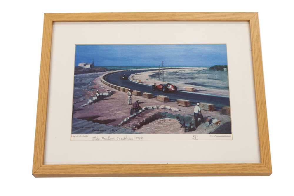 Lot 536 - Mike Hawthorn - Ferrari ‘Casablanca 1958’ Lithograph by Roy Nockolds