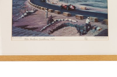 Lot 536 - Mike Hawthorn - Ferrari ‘Casablanca 1958’ Lithograph by Roy Nockolds