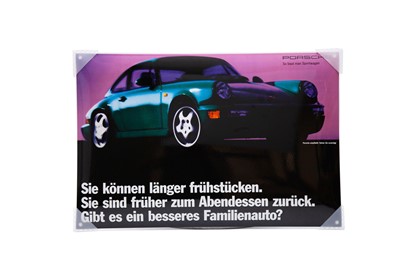 Lot 427 - Porsche ‘So Baut Man Sportwagon’ Enamel Sign
