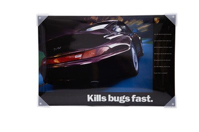 Lot 429 - Porsche ‘Kills Bugs Fast’ Enamel Sign