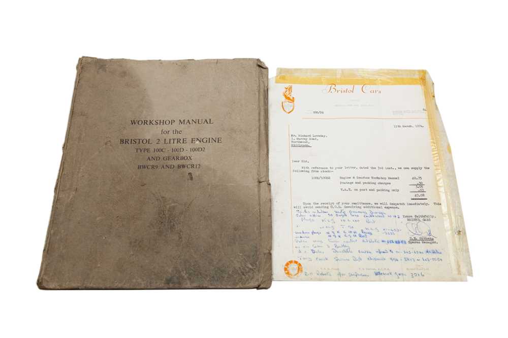 Lot 675 - Bristol 2-Litre Engine Workshop Manual