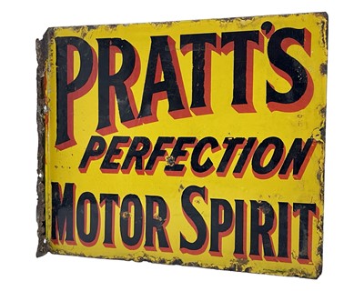 Lot 628 - Pratts Perfection Motor Spirit Double-sided Enamel Sign