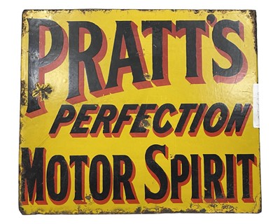 Lot 628 - Pratts Perfection Motor Spirit Double-sided Enamel Sign