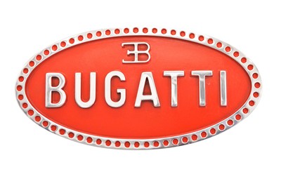 Lot 499 - A Very Large and Impressive Polished Cast Aluminium Sign, Depicting the Oval Bugatti Badge Insignia