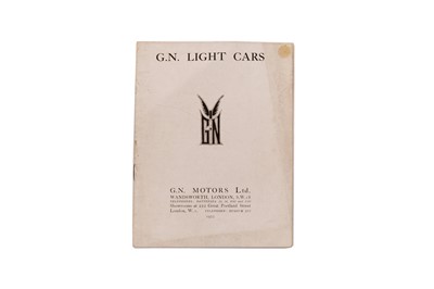 Lot 550 - A Rare G.N. Light Cars Sales Brochure, 1922
