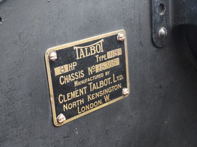 Lot 3 - 1924 Talbot 8/18 hp Tourer