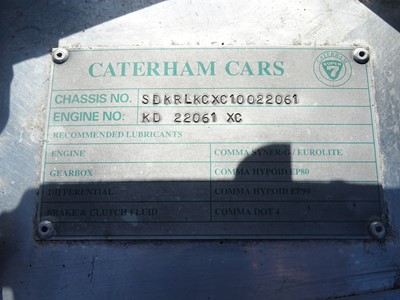 Lot 346 - 2001 Caterham 7 Classic VX