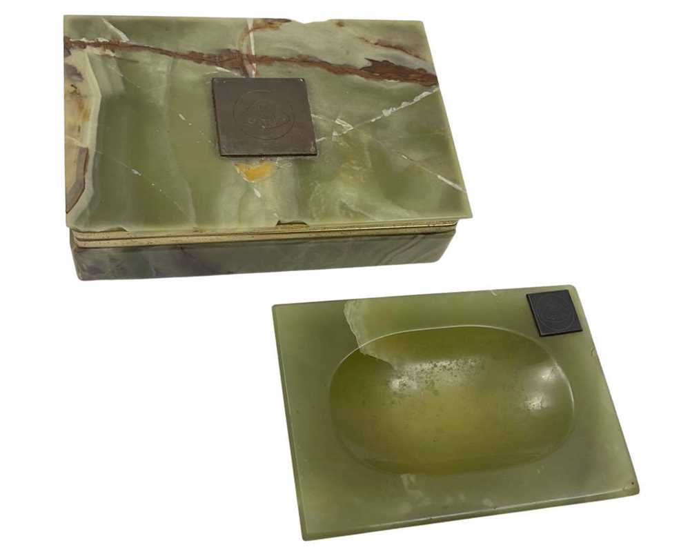 Lot 158 - Lotus Cars - Two Period Marble Showroom Desk Items