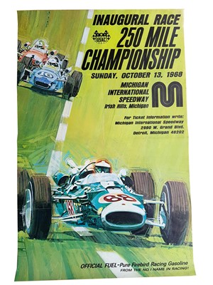 Lot 111 - 1968 USAC Inaugural 250 Mile Championship Poster