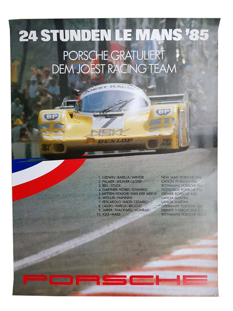 Lot 118 Large Format 1985 Porsche Le Mans Poster lot-118-large-format-1985-porsche-le-mans-poster