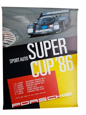 Lot 119 - Large-Format 1986 Porsche Super Cup Poster