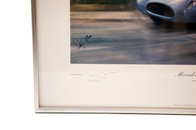 Lot 158 - Stirling Moss and Denis Jenkinson Signed Mercedes-Benz 300SLR Artwork Print