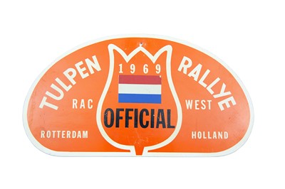 Lot 167 - Tulpen Rallye ‘OFFICIAL’ RAC West Rally Plate, 1969