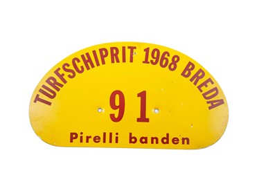 Lot 170 - Turfschiprit Breda Pirelli Banden Rally Plate, 1968