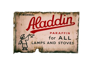 Lot 176 - Aladdin Pink Paraffin Enamel Sign