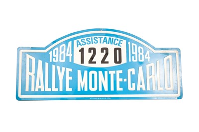 Lot 261 - Monte Carlo Rally Plate, 1984